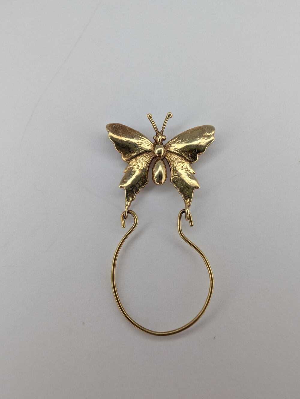 14k Yellow Gold Butterfly Charm Holder Pendant